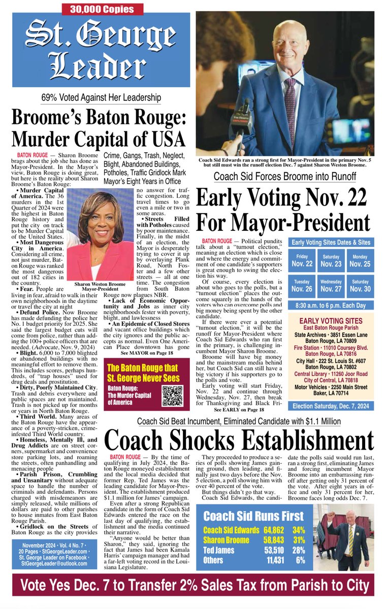LacagOrg's tweet photo. Baton Rouge voters. Sid Edwards CAN WIN Baton Rouge Mayor’s race. And our City will change course.  VOTE for CHANGE! 

https://t.co/XGxuelQGGv

#sidedwards #batonrougemayor
#sidforthewin #votetrump
#anewday https://t.co/O1sLDFk5Iv