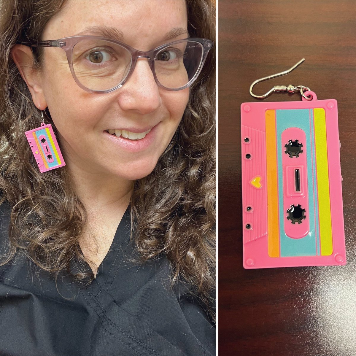 PedsHemeDoc's tweet photo. So kids, once upon a time there were these things called CASSETTE TAPES - you could play music from them and you would wait for your song to come on the RADIO and then record it on these tapes. Wild, huh? 🤣 #history #FunEarringFriday https://t.co/5x4l6q50pF