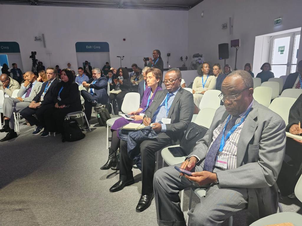 NEDCOfficialNg's tweet photo. MD/CEO NEDC, Mohammed G Alkali accompanied by Hon. Samuel Ifeanyi Onuigbo at a side event. Discussion centred on "Driving a Just &amp; Resilient Energy Transition: Challenges, Opportunities &amp; Innovative Finance Mechanisms at COP 29 Baku, Azerbaijan. https://t.co/QPEcBYxlbL