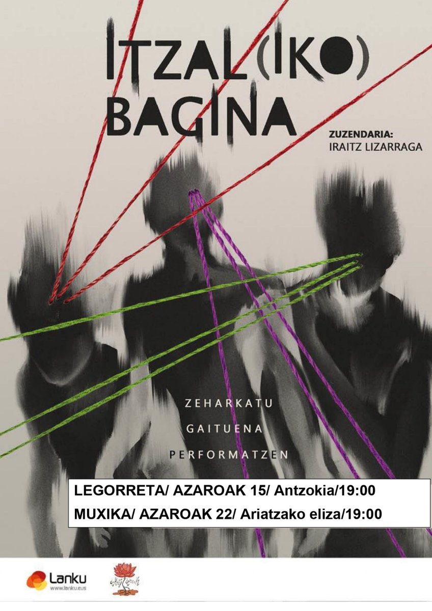 #itzalikobagina ikuskizunaren azaroko hurrengo bi emanaldiak #muxikakoudala #antzerkia #bertsolaritza