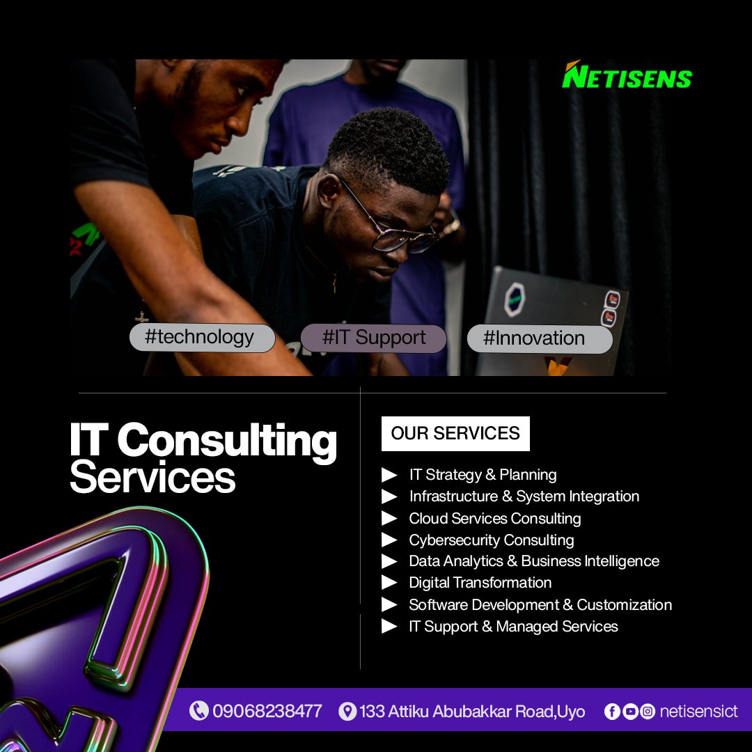 netisensict's tweet image. From strategy to solutions, we provide expert consultancy services to help your business thrive in the digital world. 
Choose us for reliable, tailored, and result-driven support. 

Let’s make tech work for YOU! 

#NetisensICT #TechConsultancy