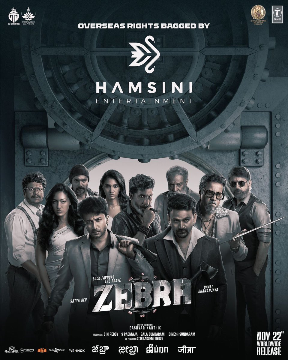 Haricharan Pudipeddi (@pudiharicharan) on Twitter photo #ZEBRA Overseas rights proudly acquired by <a href="/Hamsinient/">Hamsini Entertainment</a> π€©
Overseas Premieres From 21st NOVEMBER, Worldwide Grand Release on 22nd November! π₯π₯
#ZEBRATrailer - bit.ly/ZEBRATrailer
#Zebra <a href="/ActorSatyaDev/">Satya Dev</a> <a href="/Dhananjayaka/">Dhananjaya</a> #EashvarKarthic <a href="/SNReddy09/">S N Reddy</a> <a href="/amrutha_iyengar/">Amrutha Iyengar</a> <a href="/RaviBasrur/">Ravi Basrur</a> #ZEBRA Overseas rights proudly acquired by <a href="/Hamsinient/">Hamsini Entertainment</a> π€©
Overseas Premieres From 21st NOVEMBER, Worldwide Grand Release on 22nd November! π₯π₯
#ZEBRATrailer - bit.ly/ZEBRATrailer
#Zebra <a href="/ActorSatyaDev/">Satya Dev</a> <a href="/Dhananjayaka/">Dhananjaya</a> #EashvarKarthic <a href="/SNReddy09/">S N Reddy</a> <a href="/amrutha_iyengar/">Amrutha Iyengar</a> <a href="/RaviBasrur/">Ravi Basrur</a>