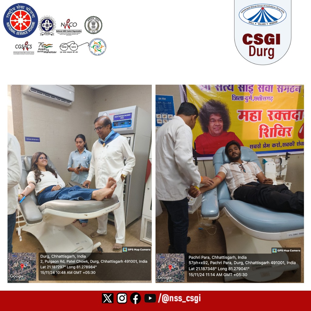 CsitNss's tweet photo. Jai Hind🇮🇳
On Friday, 15th November, the Red Ribbon Club organized a Blood Donation Drive. Volunteers from NSS-CSGI, along with other participants, donated blood. We extend our heartfelt congratulations to all the donors for their life-saving contributions.
#BloodDonationDrive https://t.co/oHCeLLrlPS