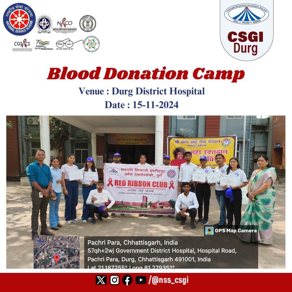 CsitNss's tweet photo. Jai Hind🇮🇳
On Friday, 15th November, the Red Ribbon Club organized a Blood Donation Drive. Volunteers from NSS-CSGI, along with other participants, donated blood. We extend our heartfelt congratulations to all the donors for their life-saving contributions.
#BloodDonationDrive https://t.co/oHCeLLrlPS