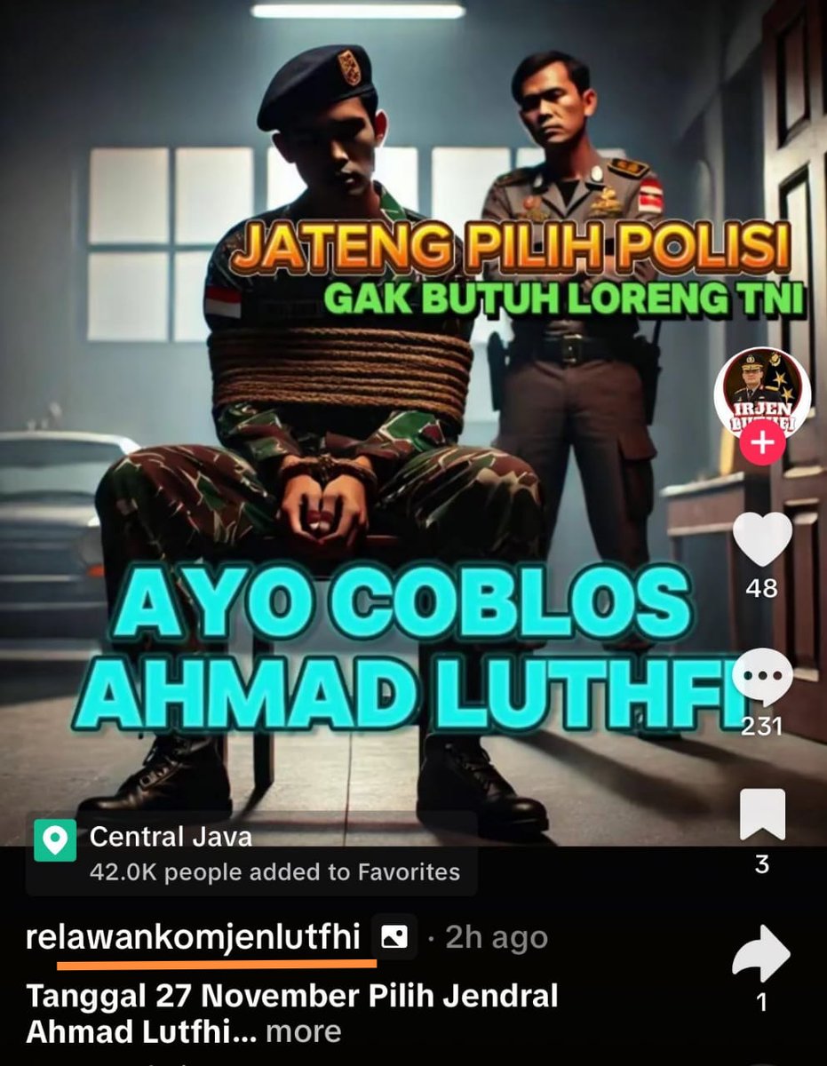 Maksudnya poster relawan Luthfi inih, masyarakat disuruh milih Luthfi tapi intimidatif bginih...