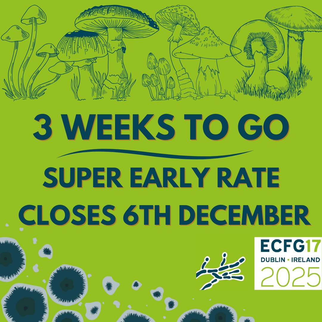 ECFG17Dublin's tweet image. 🚨 3 weeks until our Super Early Registration Rate finishes!📢
Workshop registration and accommodation also available at best rates! Don't miss your chance to be a part of this exciting conference.🔬
ecfg17.org/registration/
Register today! #ECFG17 #DeadlineApproaching