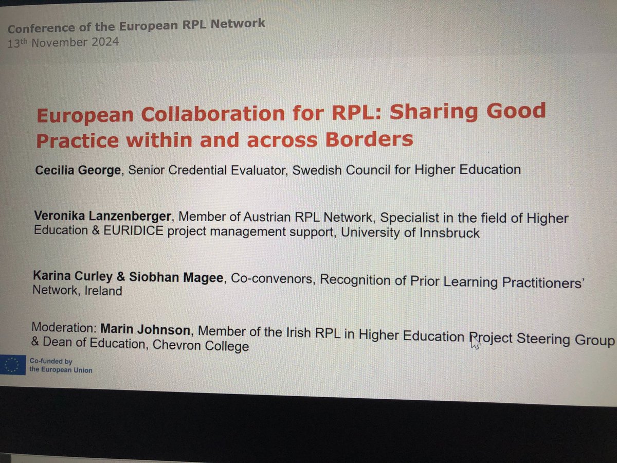 rpl_network's tweet photo. #ERPL #EUROPE #RPL #NETWORK @rpl_network Co Convenors delighted to present at #RPL #Networking event, discussing good practice with other RPL networks. Thank you @RPL_Irl for this opportunity @QQI_connect @ETBIreland @ThisisFet @andrinaeuropa @GuidanceStokes @cfoxcavan @ddenieffe https://t.co/k7EPOrsEsR