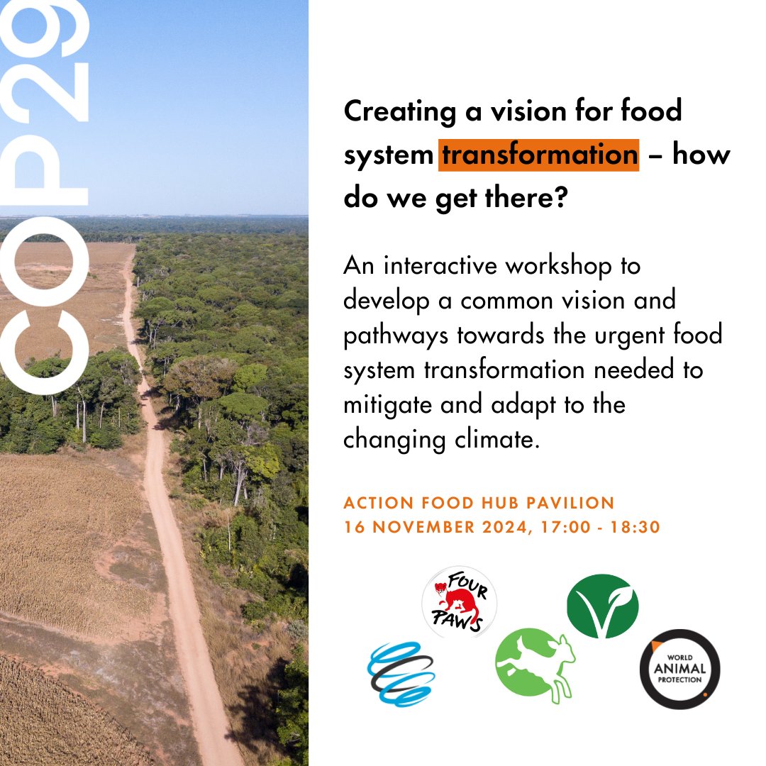 MoveTheWorld's tweet image. 🌍 Building a better food system starts now! Tomorrow at #COP29, we’re bringing together voices from around the world to create a vision for humane, sustainable, and fair food systems. Join us and be part of the change! 🌱 #ClimateAction bit.ly/3YJeKXw