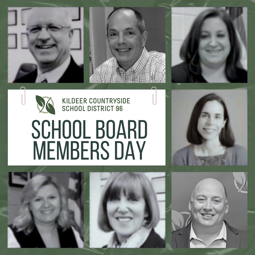 Today is School Board Members Day! A day to recognize the outstanding efforts of Kildeer’s elected school board members!
Join us in saying THANK YOU to our outstanding Board Members. We deeply appreciate their commitment to enriching our students' education. 💚 #Inspire96