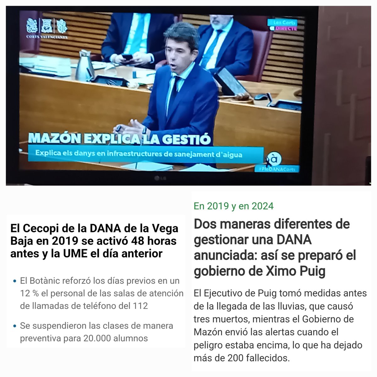 Carlos Mazón se pregunta si estábamos preparados para lo que pasó el 29 de octubre. Y se contesta que no. Se equivoca. Los  que no estaban preparados era el y su equipo. Antes, otros lo habían hecho mejor.