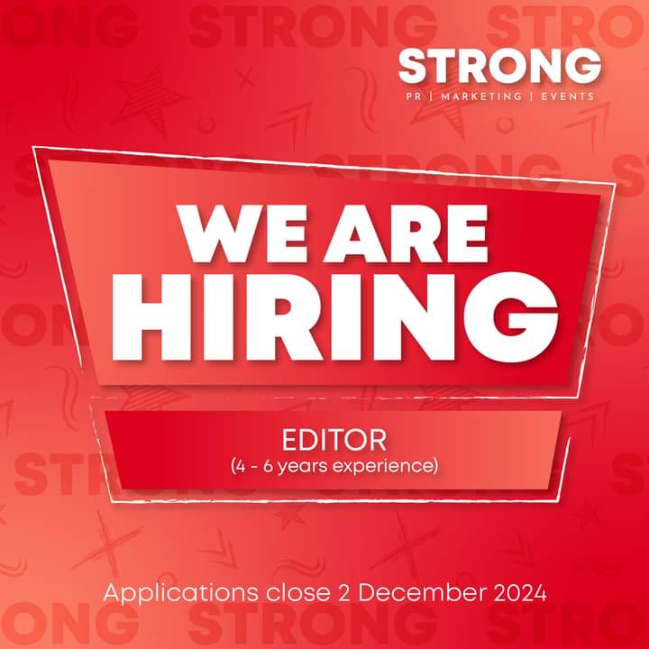 CarolBoitumelo1's tweet photo. We are hiring! 🚀

Are you a talented editor with a keen eye for detail and a passion for storytelling?

Join our dynamic team and help us create amazing content!

Learn more about the role and submit your CV here: https://t.co/iA2fcR3KTL 

#STRONGPR #STRONGMedia https://t.co/ll8439YRaW
