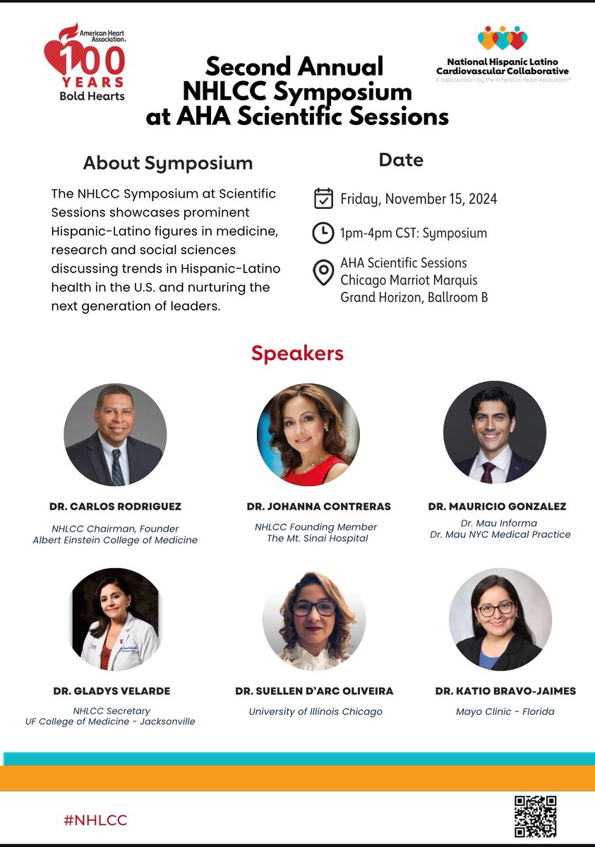 Katia Bravo, MD, FACC (@bravo__md) on Twitter photo Heading to #AHA24?
Do not miss the #NHLCC #symposium!
<a href="/AHAScience/">AHA Science</a>
<a href="/LatinasInMed/">#LatinasInMedicine</a>
<a href="/DrMauricioGon/">Mauricio Gonzalez MD.</a>
<a href="/ggvela/">GladysMDHeart</a>
<a href="/Jcontreras75/">Johanna Contreras, MD, MSc, FACC, FAHA, FHFSA</a>
¡Unidos somos más fuertes!
<a href="/PRodriguezMD/">Patricia Rodriguez Lozano MD, MS</a> <a href="/FaRodriguezMD/">Fatima Rodriguez</a> <a href="/DrKeilaLopez/">Keila Lopez MD, MPH 🫀</a> <a href="/valeriaduarteMD/">Valeria Duarte MD MPH</a> <a href="/CarlosVergaraMD/">Carlos Vergara MD</a> <a href="/carlosalviar/">Carlos L. Alviar MD, FACC</a> <a href="/NahyrLugo/">Nahyr Sofía Lugo-Fagundo, MD</a> <a href="/Juanma_Munoz29/">Juan Muñoz-Moreno, MD, FACC</a> Heading to #AHA24?
Do not miss the #NHLCC #symposium!
<a href="/AHAScience/">AHA Science</a>
<a href="/LatinasInMed/">#LatinasInMedicine</a>
<a href="/DrMauricioGon/">Mauricio Gonzalez MD.</a>
<a href="/ggvela/">GladysMDHeart</a>
<a href="/Jcontreras75/">Johanna Contreras, MD, MSc, FACC, FAHA, FHFSA</a>
¡Unidos somos más fuertes!
<a href="/PRodriguezMD/">Patricia Rodriguez Lozano MD, MS</a> <a href="/FaRodriguezMD/">Fatima Rodriguez</a> <a href="/DrKeilaLopez/">Keila Lopez MD, MPH 🫀</a> <a href="/valeriaduarteMD/">Valeria Duarte MD MPH</a> <a href="/CarlosVergaraMD/">Carlos Vergara MD</a> <a href="/carlosalviar/">Carlos L. Alviar MD, FACC</a> <a href="/NahyrLugo/">Nahyr Sofía Lugo-Fagundo, MD</a> <a href="/Juanma_Munoz29/">Juan Muñoz-Moreno, MD, FACC</a>