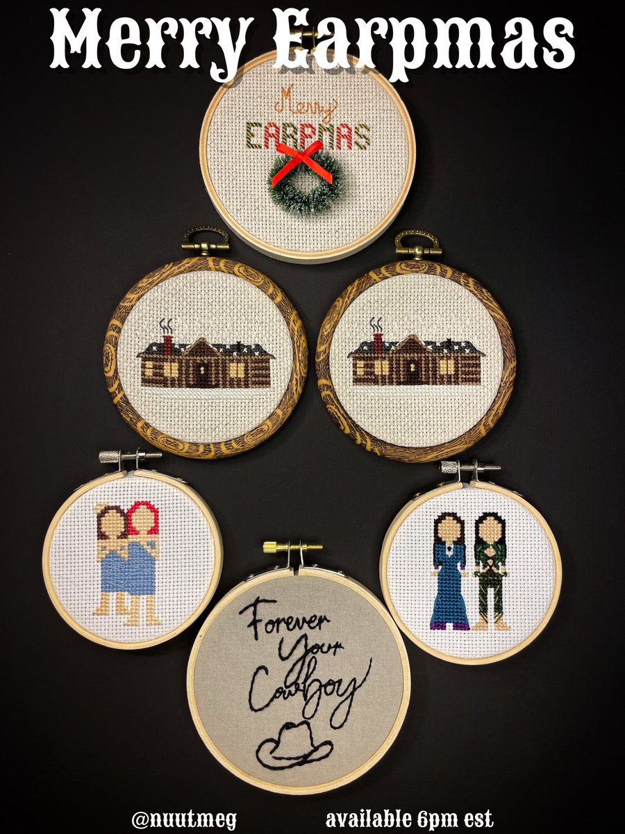 🎄🎄🎄MERRY EARPMAS! 🎄🎄🎄

November til December we’re back with Earpmas and other stitches (and a little sprinkle of Agatha for you as well 💕)

Available 6pm est.
makeXyourXpiece.etsy.com 
#WynonnaEarp #AGATHARIO