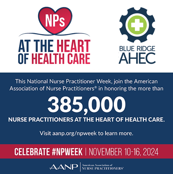 BlueRidgeAHEC's tweet photo. As clinicians who blend clinical expertise with an added emphasis on health management, Nurse Practitioners bring a comprehensive perspective to health care and continually rise to meet our nation’s health care challenges.  Thank you! 🩺

#NursePractitionerWeek
#HealthcareHeroes https://t.co/8yVvqQkgPs