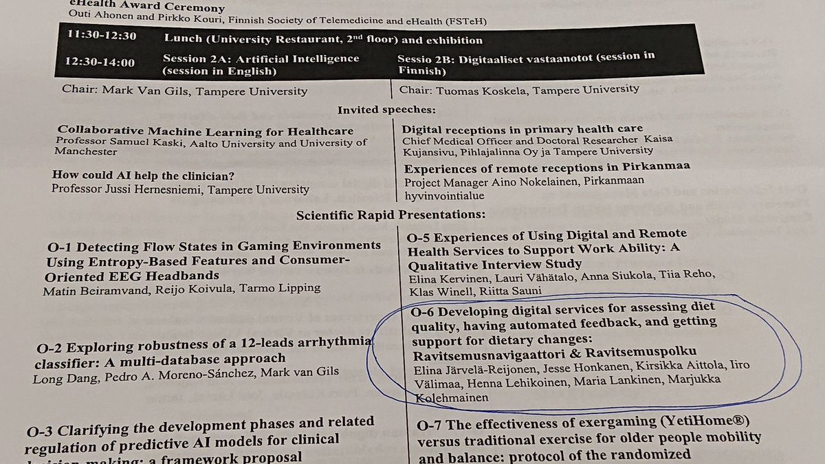 ElinaJ_R's tweet photo. #ravitsemusviikko oli mielenkiintoista päättää kahteen #eHealth2024 päivään @FSfTeHP. 😊 Mielenkiintoisia esityksiä ja keskusteluja, #ravitsemustieteilijä'lle uutta ajateltavaa. https://t.co/rtWazkfVRI