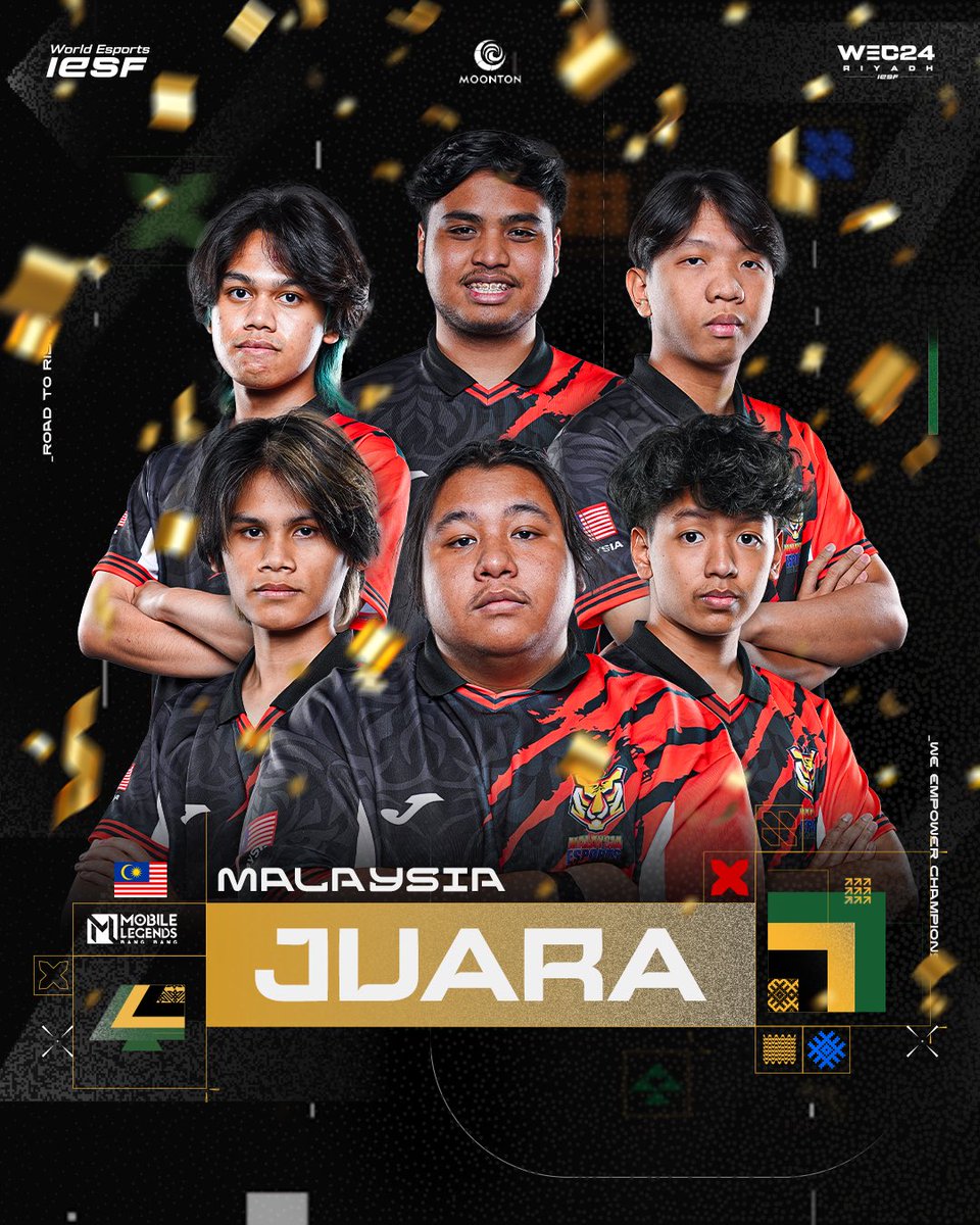 mplmyofficial's tweet photo. IESF: MALAYSIA DINOBATKAN SEBAGAI JUARA IESF WEC 2024!!

Sebentar tadi, pasukan Malaysia baru sahaja mengalahkan juara musim lalu, pasukan Filipina dengan keputusan 2-0 pada peringkat Grand Final. https://t.co/aj6qQjYakB