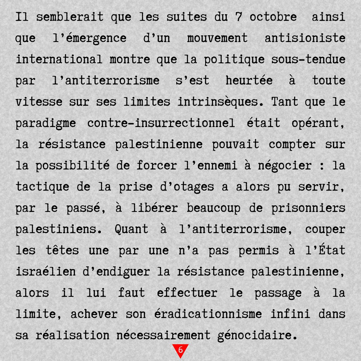 RSAutonome's tweet photo. L'ennemi impérialiste occidental dépend pour que sa doctrine, l'antiterrorisme, soit sans cesse rendue opérante, du maintien d'un compromis de classe impérialiste en Occident. https://t.co/2XNTMSP2vX