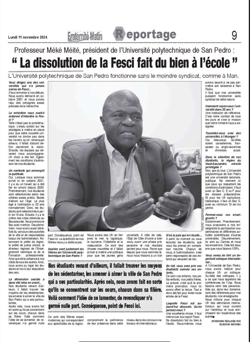 Envol_Immo's tweet photo. Découvrez le reportage spécial de Fraternité Matin sur l’Université de San Pedro. Le quotidien ivoirien met en lumière ce projet majeur qui vise à former les générations futures dans des secteurs clés tels que les sciences de la mer, l’agro-industrie et la logistique.

L’Université de San Pedro, portée par un partenariat public-privé, prévoit d’accueillir 20 000 étudiants et propose des infrastructures modernes, comprenant des salles de cours, une présidence, un centre médical, une bibliothèque et des espaces de vie.  

Cette première phase, issue du contrat de partenariat public-privé entre l’État de Côte d’Ivoire et Envol Partenariats CI, témoigne d’un engagement fort en faveur de l’innovation durable et de la formation professionnelle, contribuant ainsi au développement régional et économique de la Côte d’Ivoire. 

#EnvolImmobilier #UniversiteSanPedro #Abidjan #Construction #EnvolCI
