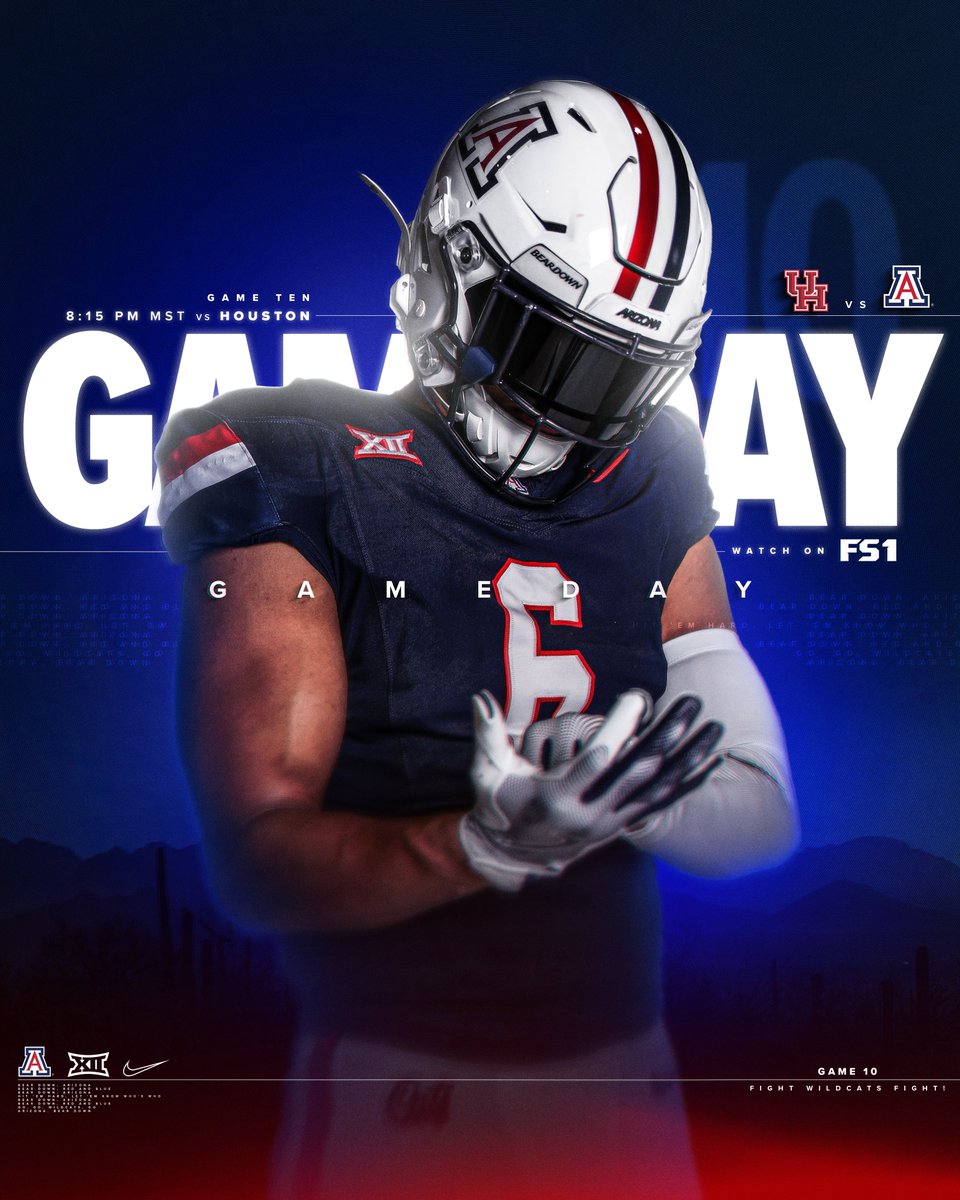 ArizonaFBall's tweet photo. Friday Night in Tucson 🏜️

⏰ 8:15 PM MST
📺 @FS1 
📻 1290 AM &amp; 107.5 FM https://t.co/9OBWcW2TF0