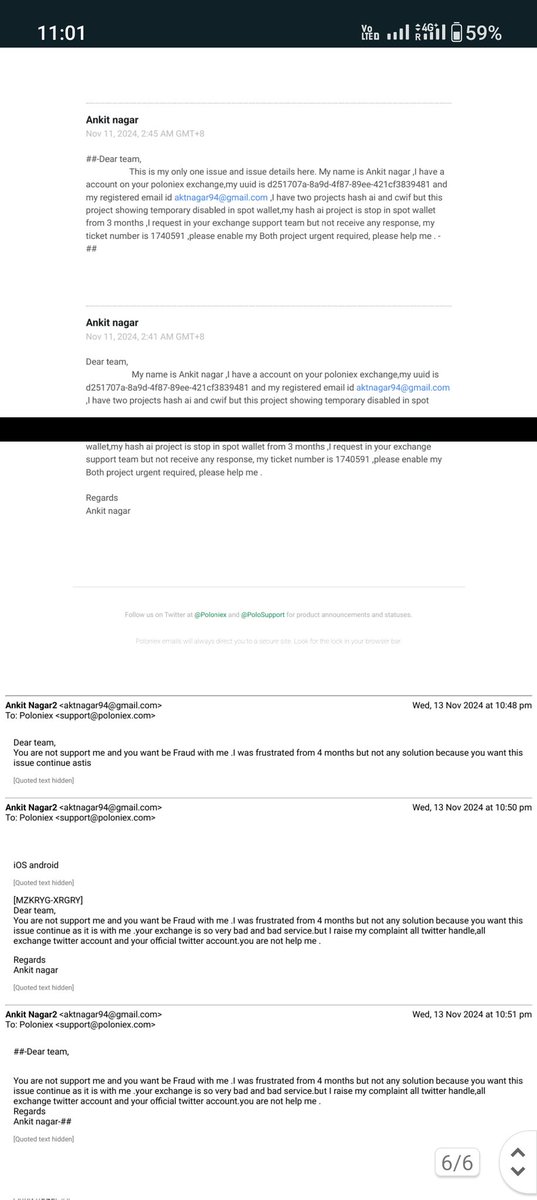 aktnagar94's tweet photo. @Poloniex dear team,I am pressurized by you from 4 months and my fund blocked by you without any https://t.co/yczumJPTVN total support handle,mail, customer support and twitter without response and https://t.co/C8iPoAZPFO are fraud. https://t.co/VtSHCt76t4