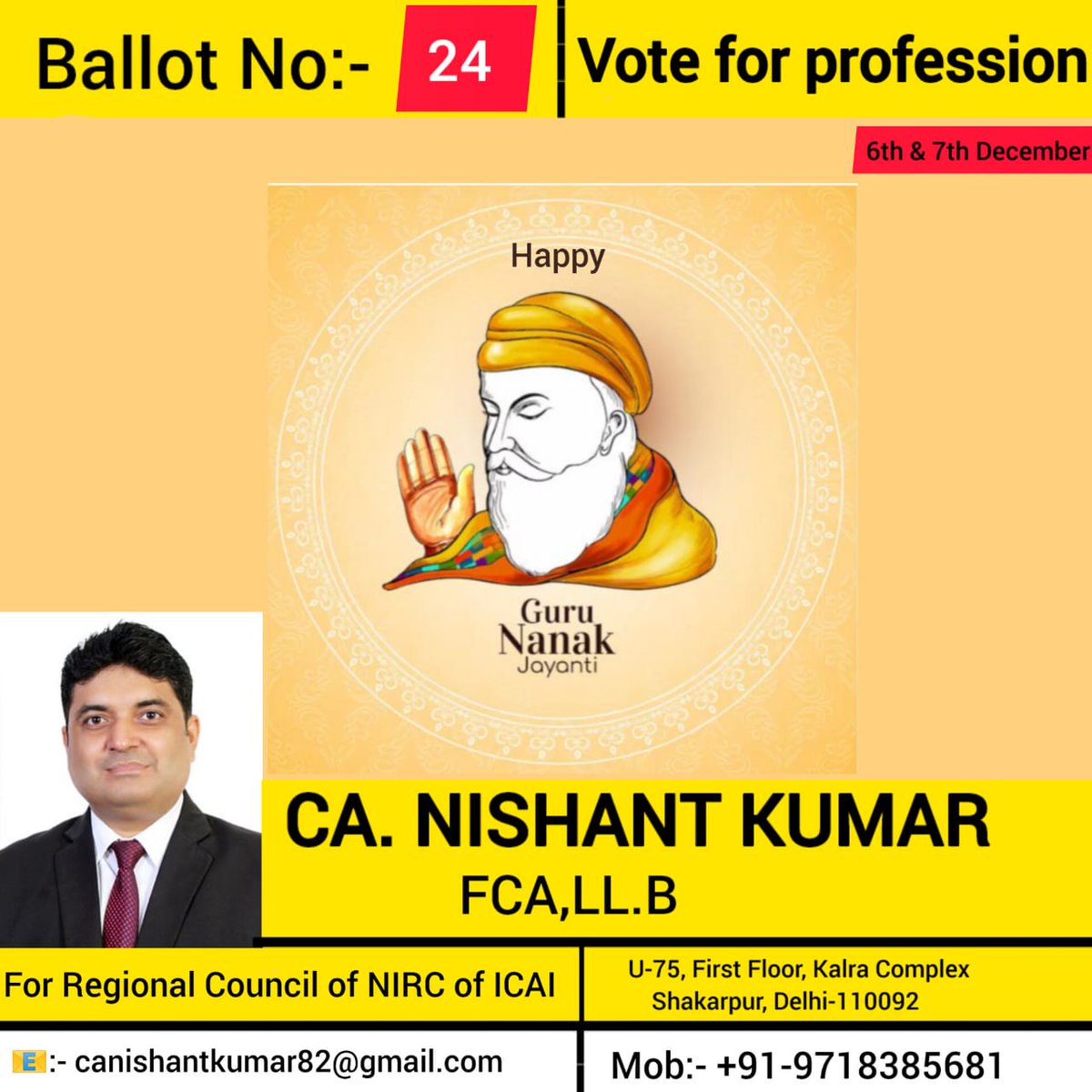 canishant82's tweet photo. Wishing everyone a very Happy Guru Nanak Dev Ji Gurpurab.  Guru Ji’s teachings inspire us to live with honesty, fearlessness, and compassion. On this sacred day, let us embrace the message of Guru Nanak Dev Ji in our lives and pray for peace, prosperity, and love for all. https://t.co/oHjd9jDlRB