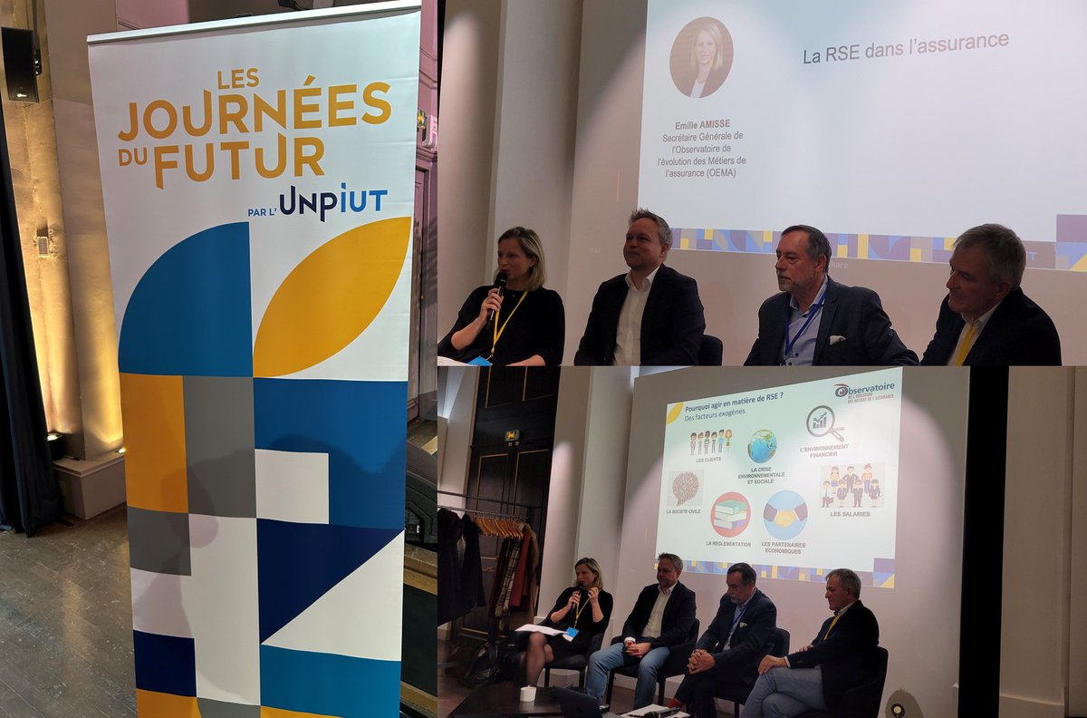 Pour la troisième édition des Journées du Futur, organisée par l'UNPIUT, l'OEMA intervenait sur la thématique de la #RSE dans l'assurance…  urls.fr/kUn9v6
