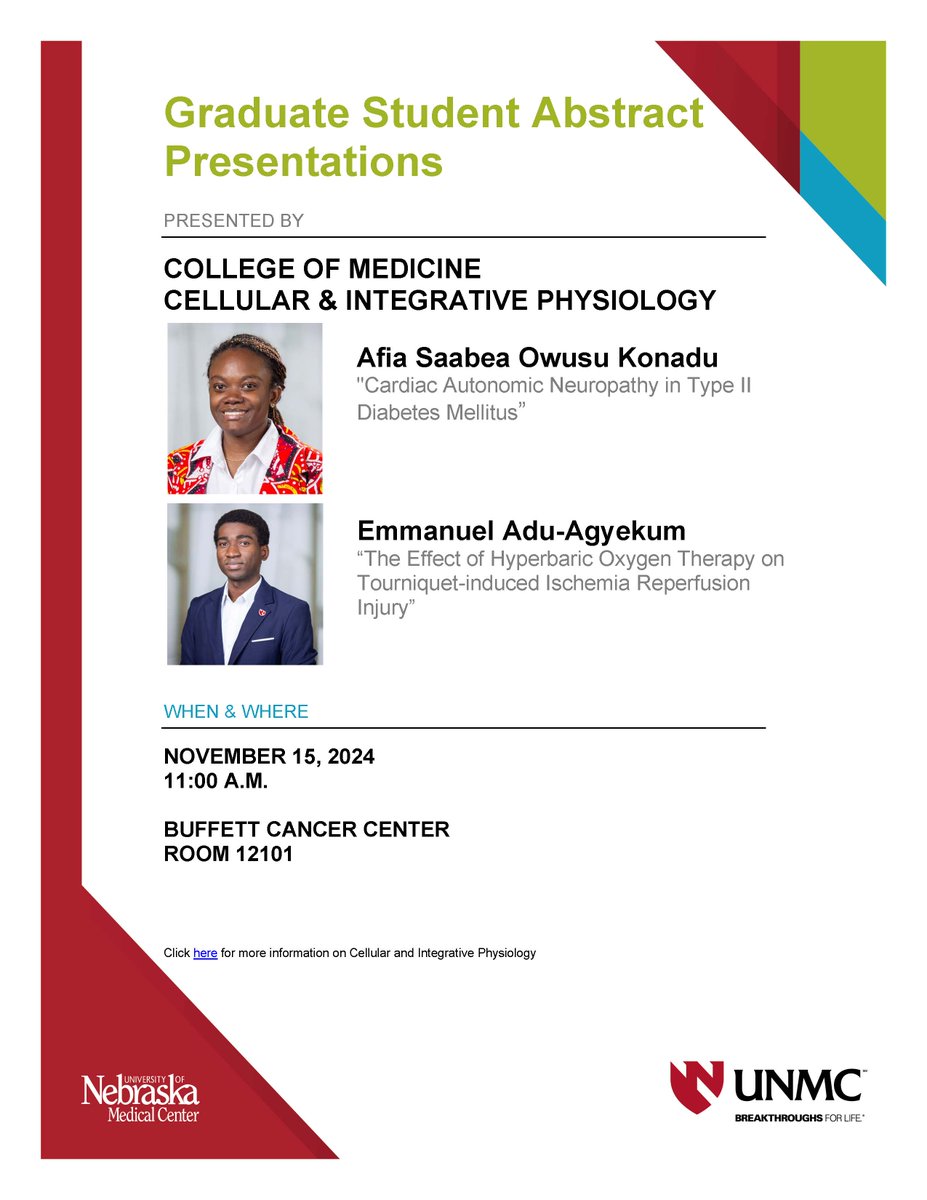 UNMC Physiology (@unmc_physiology) on Twitter photo IPMM PhD students are presenting at 11:00 a.m. today at the Physiology Forum.
@Gundrylab <a href="/UNMC_CHVR/">UNMC Center for Heart and Vascular Research</a> IPMM PhD students are presenting at 11:00 a.m. today at the Physiology Forum.
@Gundrylab <a href="/UNMC_CHVR/">UNMC Center for Heart and Vascular Research</a>