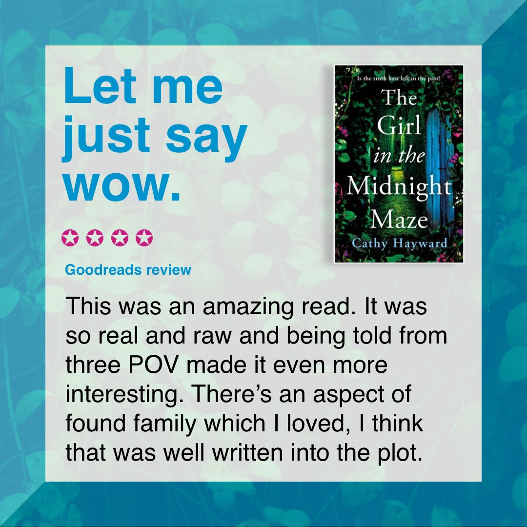 I'm loving these early reviews for The Girl in the Midnight Maze - always wonderful to hear that what you've written has touched a reader. #bookclubfiction #bookreviews #bookrecommendations