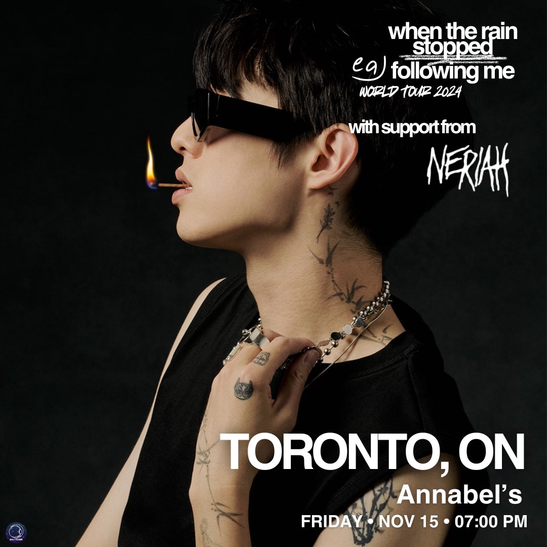 eaJ_TEAM's tweet photo. TODAY's Schedule‼️
Last Stage of #wtrsfmTOUR and  #eaJTour2024

Nov 15 - 'when the rain stopped following me' Tour Toronto ☔️🇨🇦

⏰ 7 PM Local Time
📍 Annabel's, Toronto

Opening Act by @ThisIsNeriah👸

Stage 21/21
It's finally here... 
You must be missing your 2nd home already, don't you, @eaJPark 🥲❤️
You've come so far, done so great, and achieved way than you might think you can.
So, BURN THAT CLOSING STAGE OF 2024 WITH EVEN BIGGER FIRE!!!

#eaJPark #wtrsfmInTORONTO #eaJinCanada