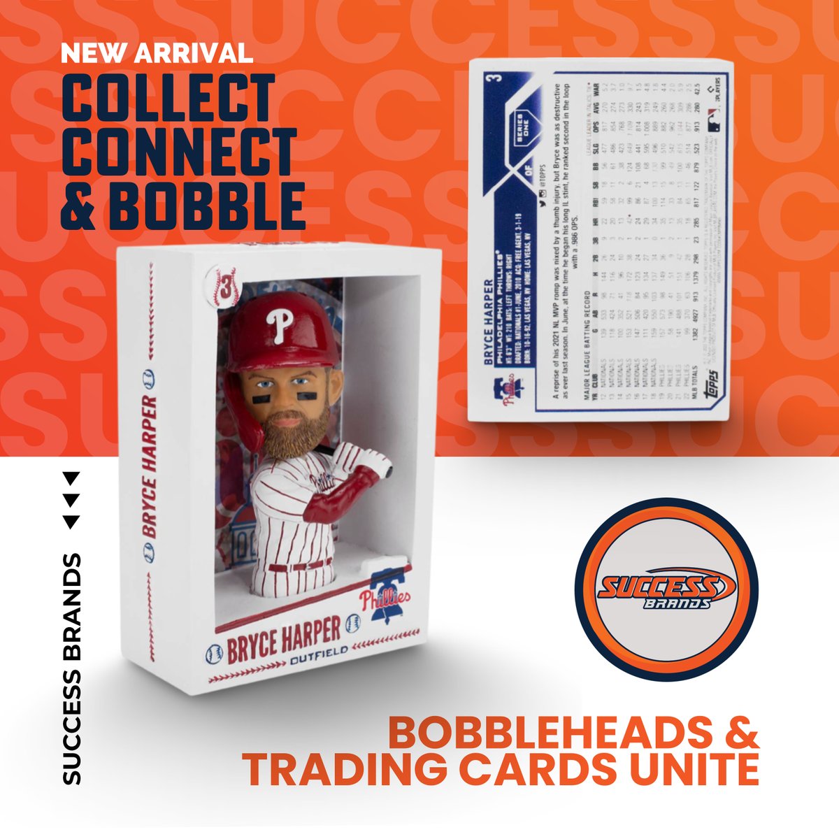 Presenting the Baseball Card Bobblehead. Ready to step up your game? Type "Success" in the comments below, and we'll guide you from there, answering all your questions! #Topps #BaseballCard #Bobblehead #SportsCollectors #MarketingMagic #SuccessBrands #Success4Life