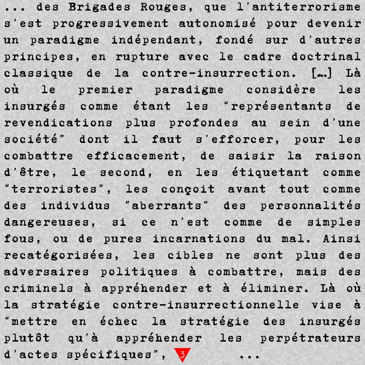 RSAutonome's tweet photo. L'antiterrorisme s'est progressivement autonomisé, pour devenir un paradigme indépendant, en rupture avec le cadre doctrinal classique de la contre-insurrection. https://t.co/NqzEPZpfs9