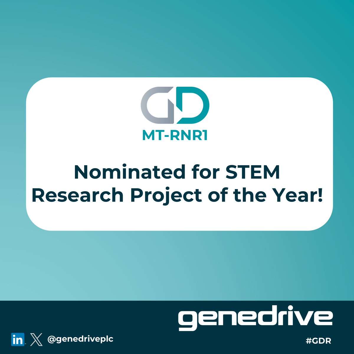 genedrive plc (@genedriveplc) on Twitter photo 🎆Congratulations to <a href="/GeneticBill/">Bill Newman</a> <a href="/John_H_McD/">John McDermott</a> and the team at <a href="/OfficialUoM/">The University of Manchester</a> <a href="/MFTnhs/">MFT NHS</a> on their nomination for STEM Research Project of the Year!
Winners will be announced on 28th November, we wish you all the best of luck!
the-awards.co.uk/2024/en/page/s…
#GDR 🎆Congratulations to <a href="/GeneticBill/">Bill Newman</a> <a href="/John_H_McD/">John McDermott</a> and the team at <a href="/OfficialUoM/">The University of Manchester</a> <a href="/MFTnhs/">MFT NHS</a> on their nomination for STEM Research Project of the Year!
Winners will be announced on 28th November, we wish you all the best of luck!
the-awards.co.uk/2024/en/page/s…
#GDR