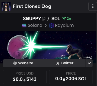 Snuppysol's tweet photo. $SNUPPY is LIVE on DEX!

https://t.co/6ztU9KPeEr https://t.co/iMYqhKS348
