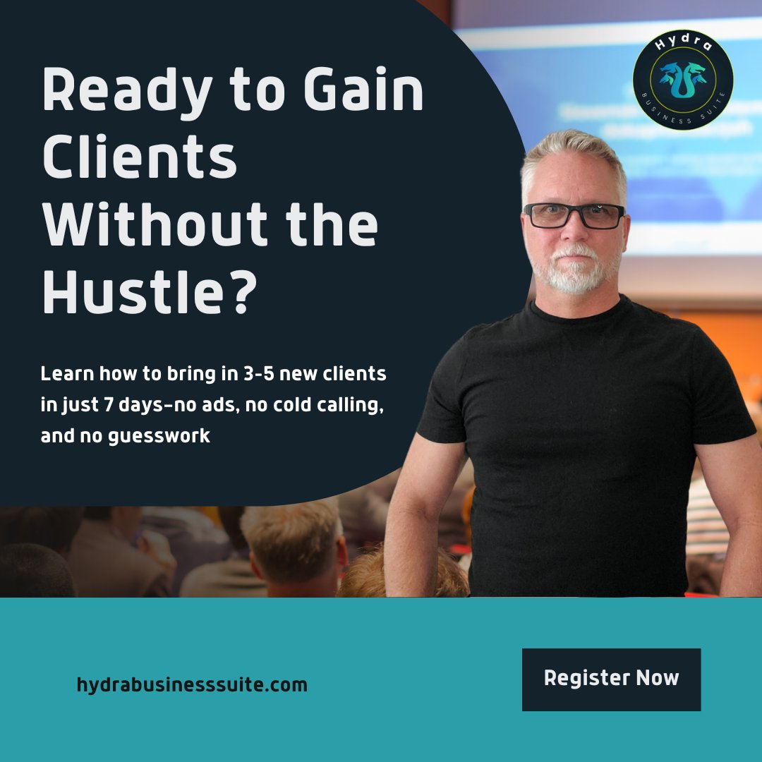 WallyCarmichael's tweet image. 🌟 𝗥𝗲𝗮𝗱𝘆 𝘁𝗼 𝗚𝗮𝗶𝗻 𝗖𝗹𝗶𝗲𝗻𝘁𝘀 𝗪𝗶𝘁𝗵𝗼𝘂𝘁 𝘁𝗵𝗲 𝗛𝘂𝘀𝘁𝗹𝗲? 🌟

If you&apos;re tired of chasing leads and spinning your wheels with cold calls and ads, it’s time to switch gears.

#ClientGrowth #WorkSmartNotHard #BusinessSuccess