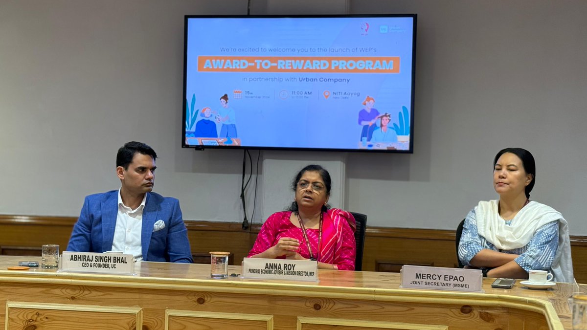 NITI Aayog (@nitiaayog) on Twitter photo Advancing Women Entrepreneurs: NITI Aayog & Urban Company Unveil ATR Program Cohort
NITI Aayog’s Women Entrepreneurship Platform (WEP), in partnership with Urban Company, proudly announced the launch of a new cohort under its Award to Reward (ATR) Program, dedicated to Advancing Women Entrepreneurs: NITI Aayog & Urban Company Unveil ATR Program Cohort
NITI Aayog’s Women Entrepreneurship Platform (WEP), in partnership with Urban Company, proudly announced the launch of a new cohort under its Award to Reward (ATR) Program, dedicated to