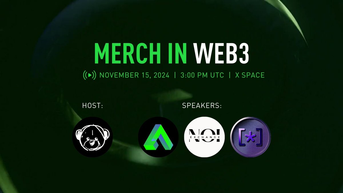 Join us for a discussion on the importance of Merch in the world of Web3 and its impact on brand presence &amp; community building! 👕🧢👟

🎙️Speakers:
<a href="/HermetikProject/">HERMETIK</a>  
<a href="/sponstar_io/">Sponstar</a>  
<a href="/ExchangeNoi/">NOI Exchange</a> 

Tune in here: x.com/i/spaces/1dRKZ…