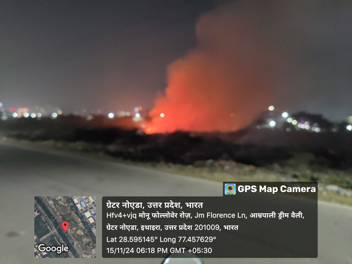 rohitamansharma's tweet photo. Greater Noida authority dumping garbage openly right infront of many societies. And burning this so openly. Suffocating millions of people living around here. 

@OfficialGNIDA @myogiadityanath @dmgbnagar @tejpalnagarMLA

Can you guys do anything here to stop this madness. https://t.co/LRveiyMr0A