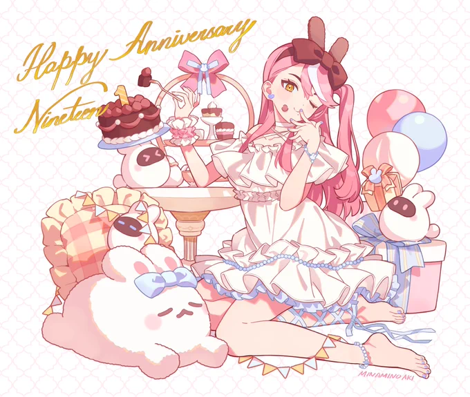 VTuberナインティーン(#ninete_en)さんの1周年記念グッズのイラストを担当させていただきました!隊長、1周年おめでとうございます 