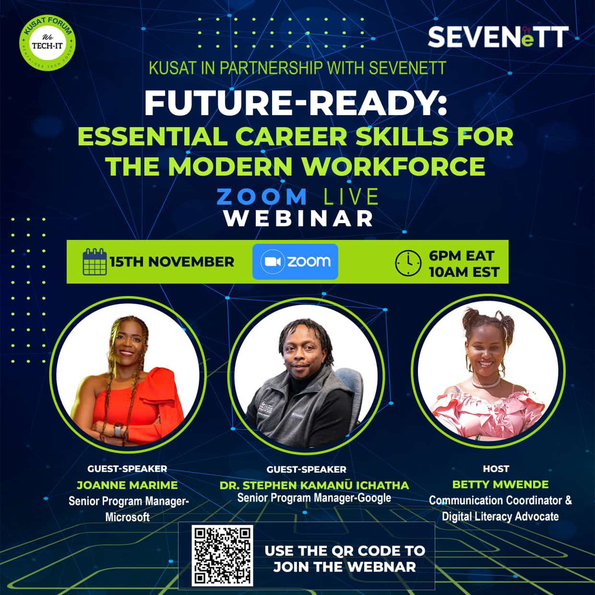 KusatForum's tweet photo. Join us today at 6pm EAT and learn from the industrial leaders!
https://t.co/hX0eKEQ7Ci
 
Meeting ID: 983 0548 3925
Passcode: 807165
#Kenya-USA Tech (KUSAT) Forum https://t.co/Igu26XfWnp