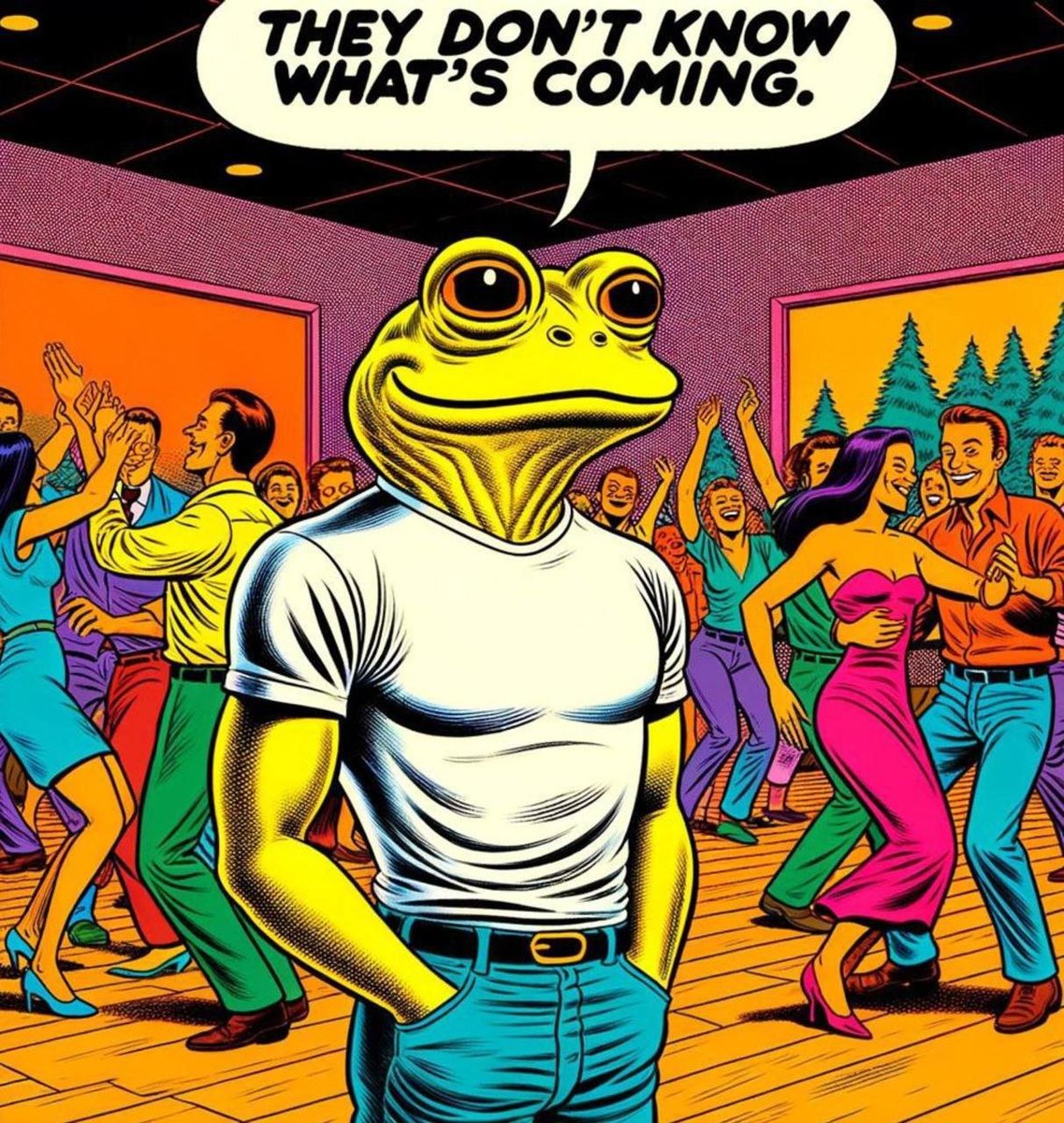 TurboToadToken's tweet image. ✨ $Turbo Stands Confidently 🐸

Brewing a secret plan—a disruptive move no one sees coming.

🎉 The crowd dances, unaware, as bold ambition draws all eyes his way. 💃

😎 Calm &amp;amp; collected, $TURBO’s poised to leap forward. Just wait!
Artist - @Creet43036773 

#TurboToken