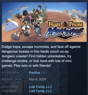 Got our 10 user reviews, now officially Positive 🥳
Thanks for playing our #indiegame everyone!