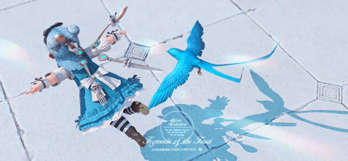 ‐ドリーム・オブ・フィースト(Figments of the Feast)
ファイナルファンタジーXIVの武器デザインコンテスト(賢者部門)にて最優秀賞をいただいた武器がこの度実装されました🍴🥳
宝石部分がちゅるちゅるに作ってもらえてとてもうれし～～好きな色に染めて使うよ