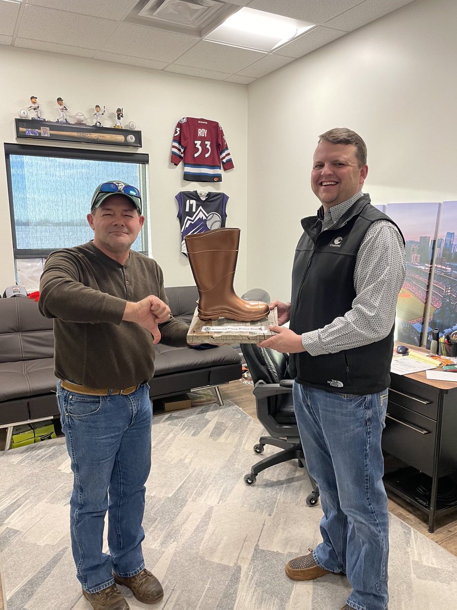 marcarnusch's tweet photo. It’s the #BorderWar game tonight between @CSUFootball and @wyo_football. There’s a lot riding on this game, including who holds the coveted traveling trophy- Arnusch/Lerwick bronze irrigation boot

It’s time to return this beauty back to CO! GO RAMS!

@djlerwick @Brett_Arnie https://t.co/vx9SUzvo23