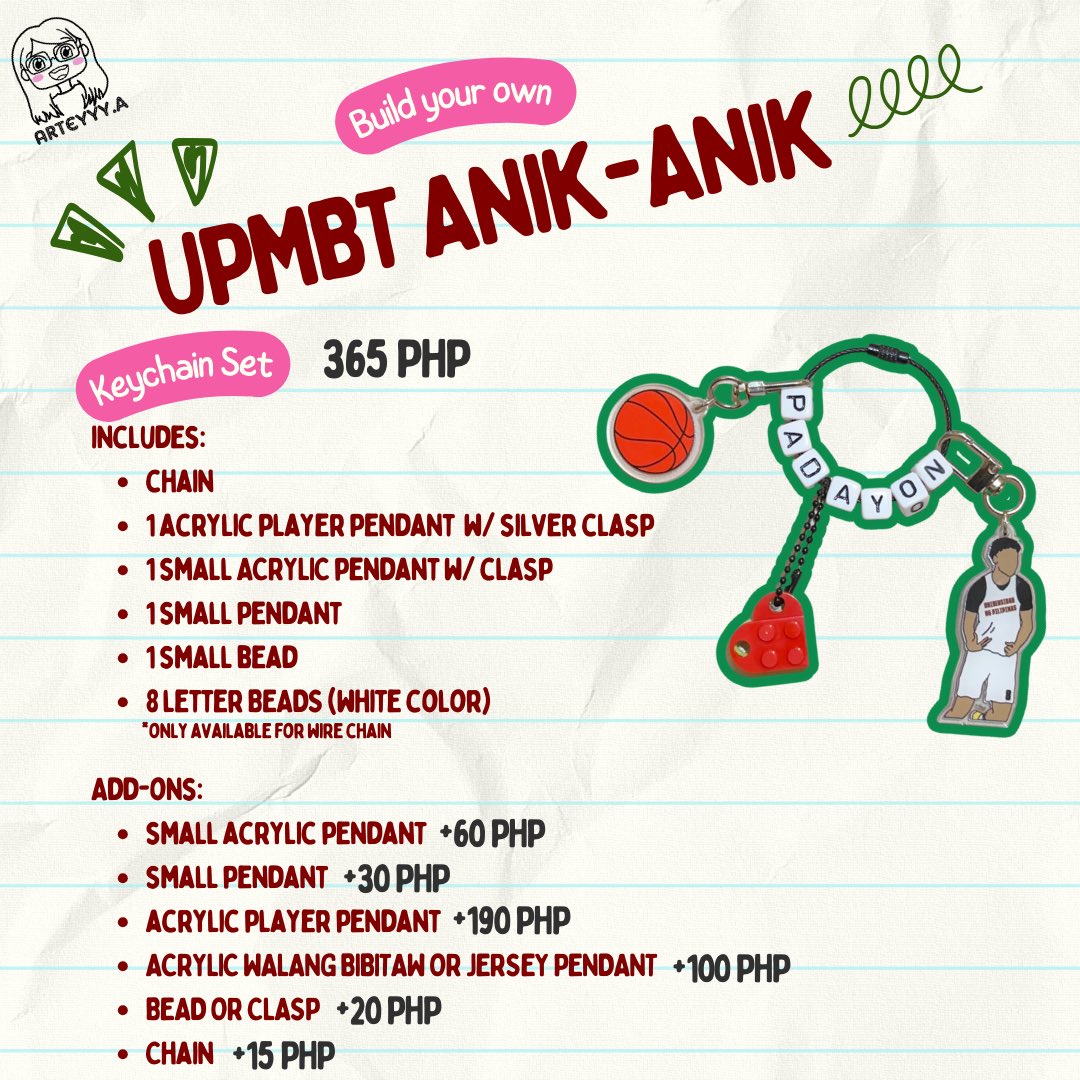 tishsuico's tweet photo. You’ve been waiting for this... Batch 2 ng inyong UPMBT ANIK-ANIK keychains! 🫣

May bagong player acrylics and added beads para lalong personalized ang inyong anik-anik! 💥

Don’t miss out! Pre-orders for Batch 2 will be open until November 20! https://t.co/He3NDZUj8y