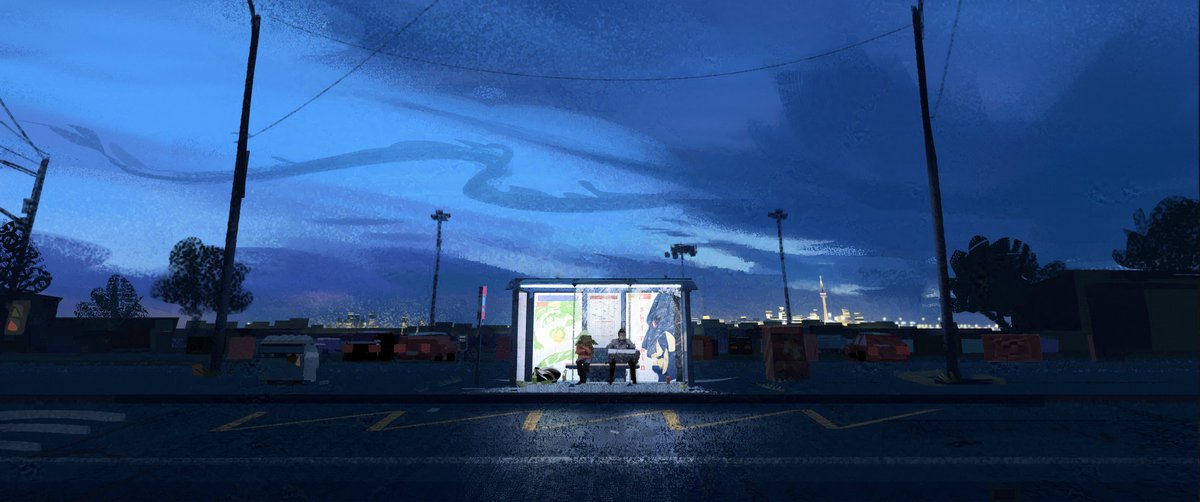 antwolph's tweet photo. [OC] Mysterious sightings at the bus stop at 4AM https://t.co/hGCL0bPDgg