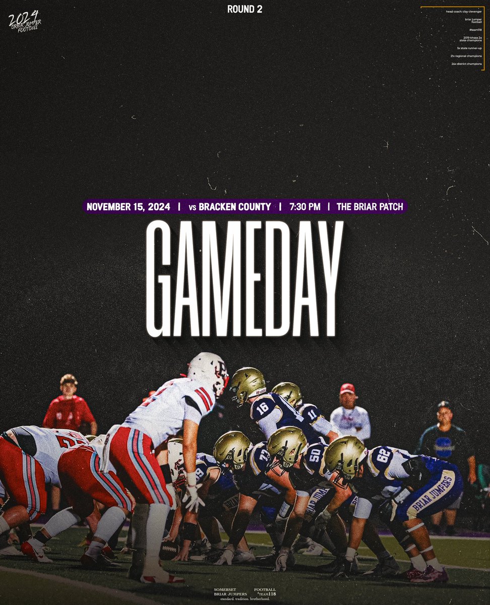 𝐑𝐎𝐔𝐍𝐃 𝐓𝐖𝐎

🆚 bracken county
⏰ 7:30 pm 
📺 YouTube/Somerset Athletics
📻 somerset 106.1 FM
📍 the briar patch

#BJN // #Team118 // #PACKTHEPATCH