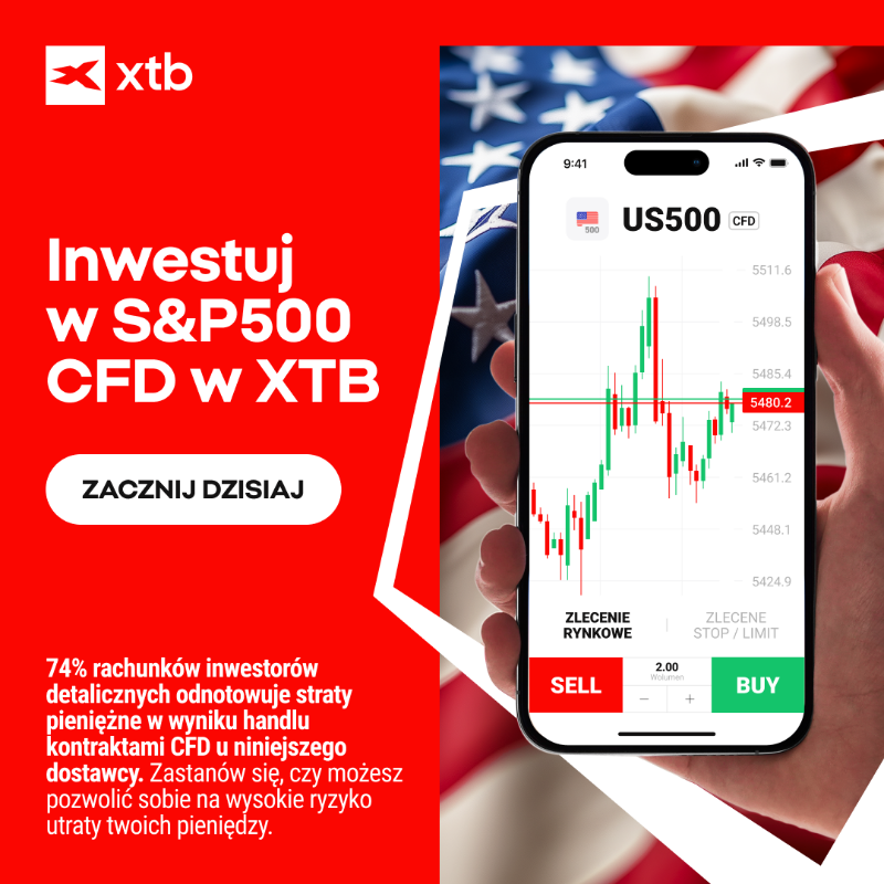 xtbpl's tweet photo. Inwestuj w CFD na 🇺🇸SP500 z notowanym na giełdzie i wielokrotnie nagradzanym europejskim brokerem🥇📈