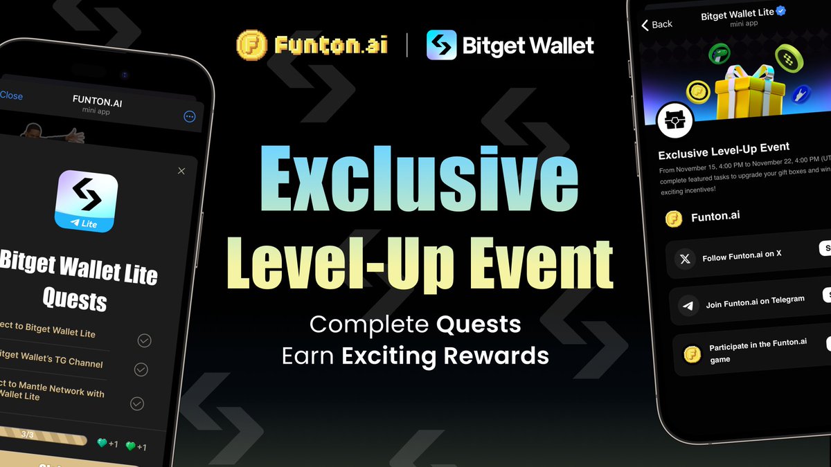 Funton.ai (@funton_ai) on Twitter photo Funton.ai is teaming up with <a href="/BitgetWallet/">Bitget Wallet 🩵</a> for Exclusive Level-Up Event! Complete Quests, Earn Rewards! 💰
🎁 Rewards:
• 1 Life for <a href="/0xMantle/">Mantle Network</a>'s Flappy MNT
• 1 Life for <a href="/UXLINKofficial/">UXLINK</a>'s Flappy UXLINK
• Mystery Box Upgrade & More Rewards!
How to Participate❓ Funton.ai is teaming up with <a href="/BitgetWallet/">Bitget Wallet 🩵</a> for Exclusive Level-Up Event! Complete Quests, Earn Rewards! 💰
🎁 Rewards:
• 1 Life for <a href="/0xMantle/">Mantle Network</a>'s Flappy MNT
• 1 Life for <a href="/UXLINKofficial/">UXLINK</a>'s Flappy UXLINK
• Mystery Box Upgrade & More Rewards!
How to Participate❓