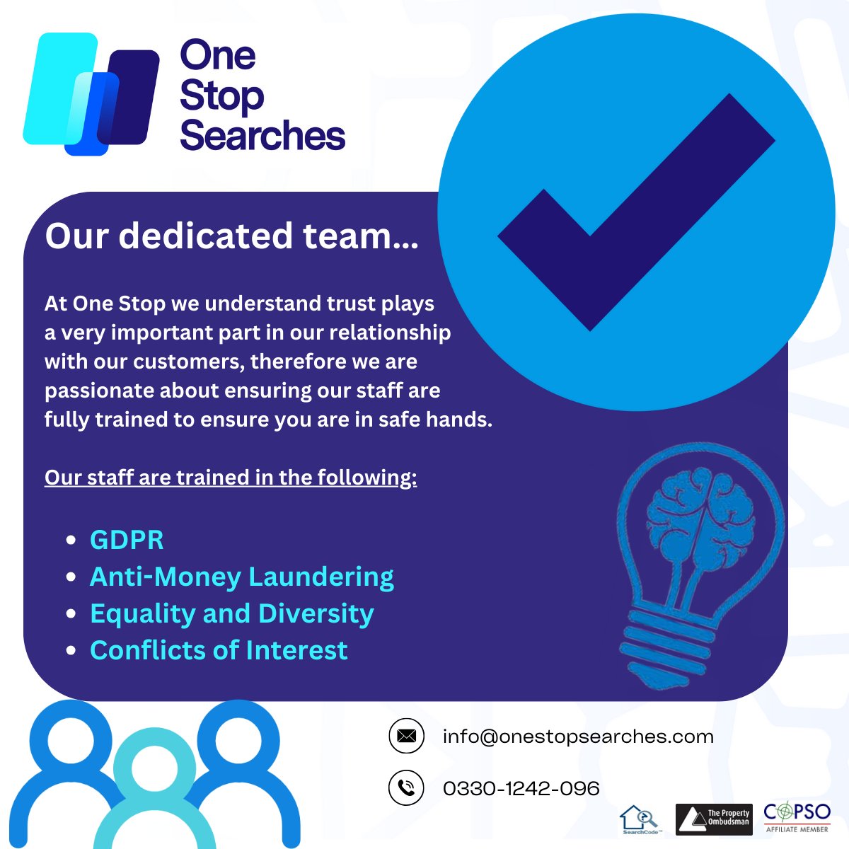 Learn a little bit more about the qualities of our fabulous team at OSS!
#onestopsearches #dedicated #team #fullytrained #safehands