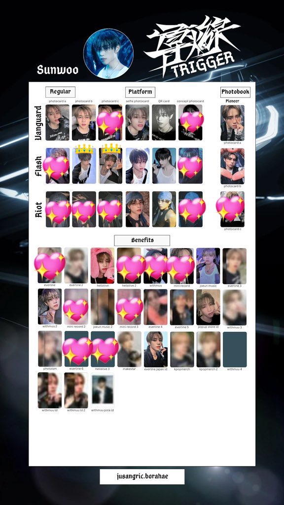 THE BOYZ TRIGGER 導火線 トレカ 交換

譲：1枚目
      
求：ソヌ(👑激求)

優先しているものがある為、お返事に時間がかかる場合があります🙇🏻‍♀️
※初期傷等がある場合があります🙇🏻‍♀️⸒⸒
※同日発送、希望です📮
※お気軽にリプ、DMお願いします🙏🏻

 #THEBOYZ交換  #ドボイズ交換
